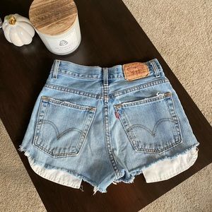 Levi’s high waisted denim shorts